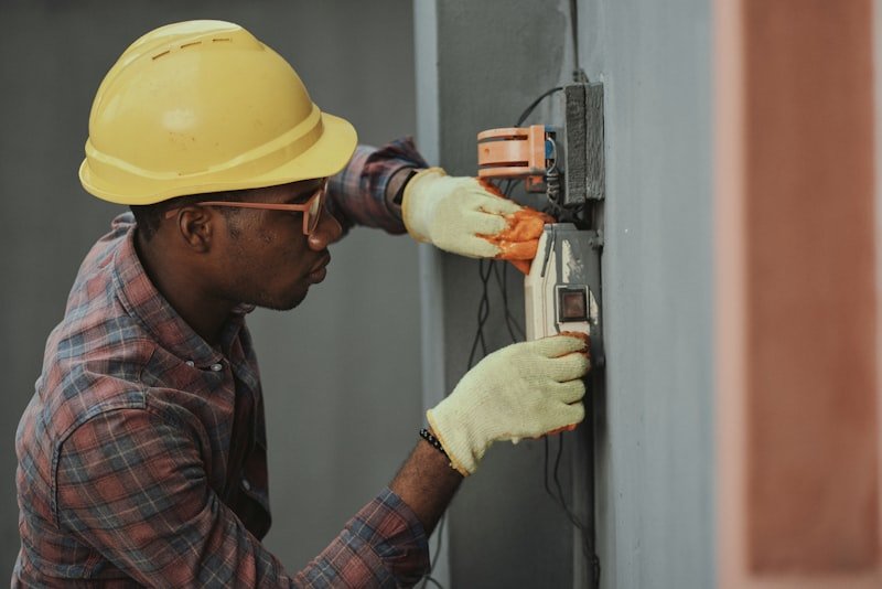 Male defect inspector examining structure